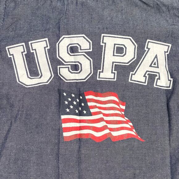 U.S. Polo Assn. Short Sleeve Button Down Shirt Blue Chambray Preppy Baby 3/6 Mos - Picture 3 of 5